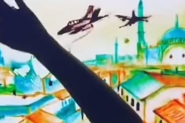 中国志愿者把印有五星红旗的帐篷带到加沙，加沙男孩阿比德说：这个房子不会像其他房子一样倒下